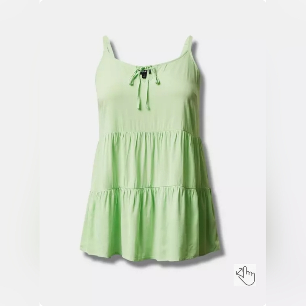 Torrid Rayon Slub Tiered Tie Front Cami